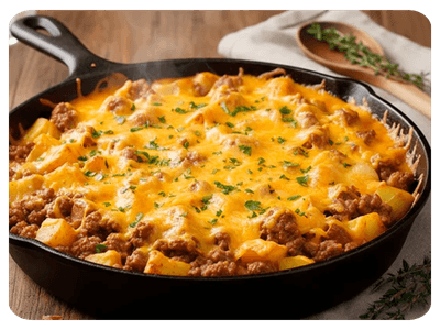 CREAMY CHEESY GROUND BEEF
